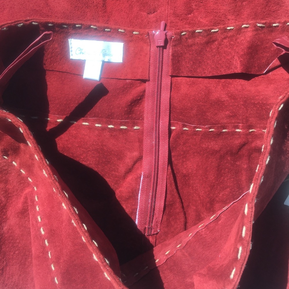 Rust Colored Suede Skirt - Picture 3 of 3